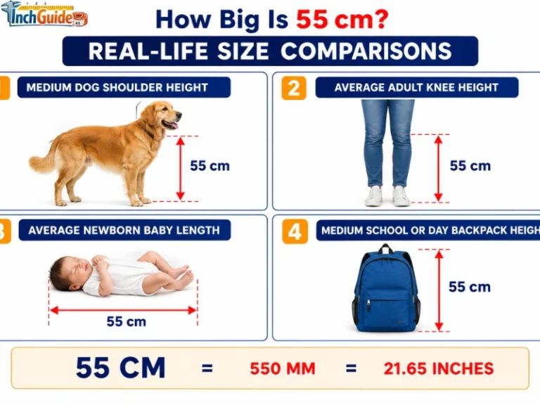 how big is 55 cm