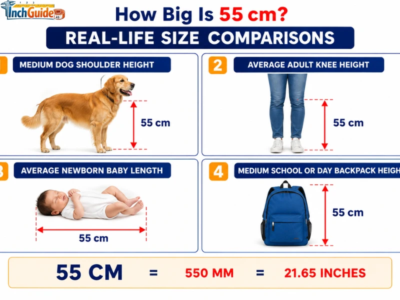 how big is 55 cm