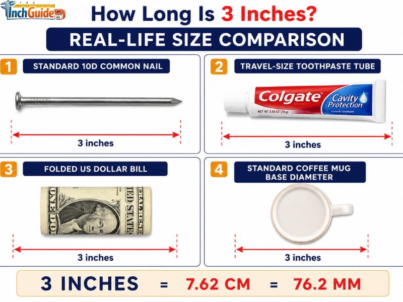 how long is 3 inches