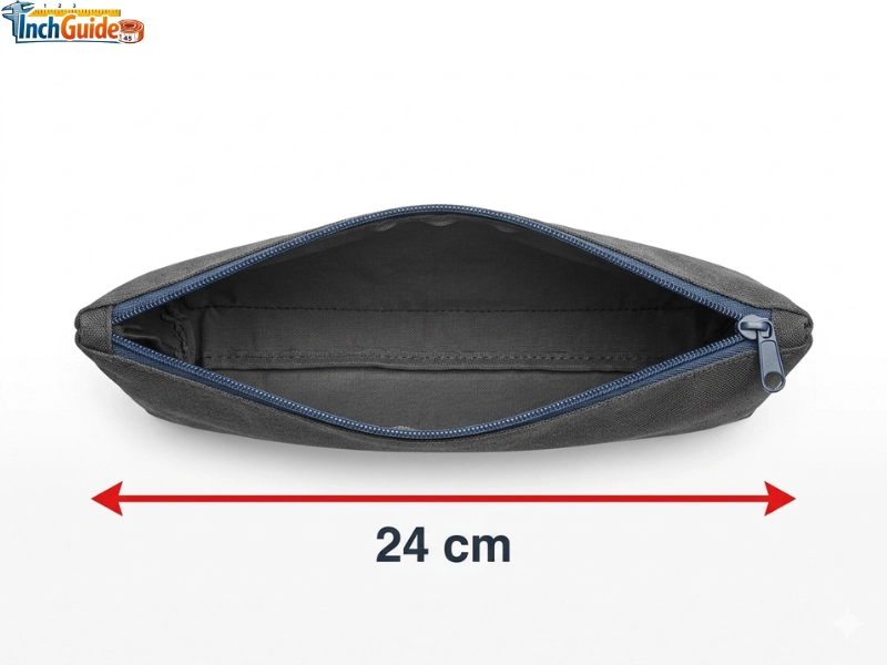 how big is 24 cm Standard Zipper Pencil Pouch