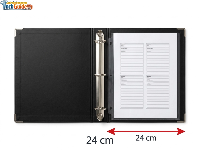how big is 24 cm 3-Ring Binder Interior Width