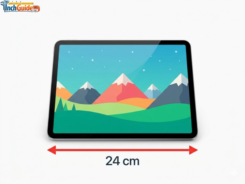how big is 24 cm Apple iPad Screen Width