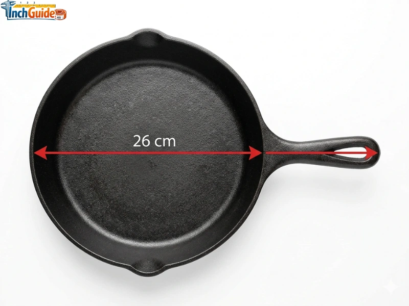 how big is 26 cm 10.5-Inch Cast Iron Skillet Total Outer Diameter