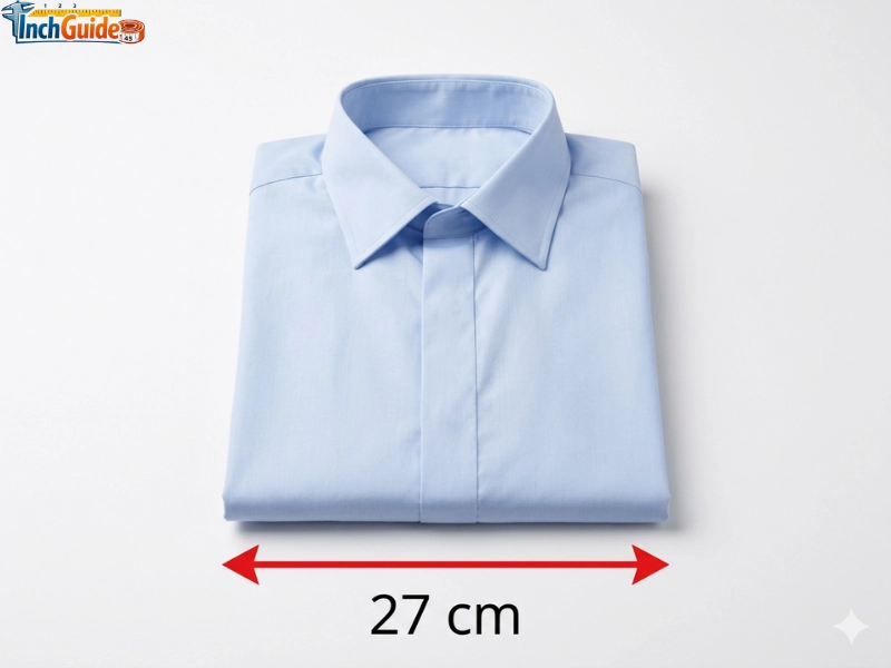 how big is 27 cm Folded Men's Dress Shirt Width